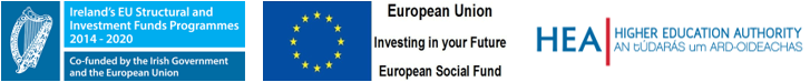 EU Funding Logos Logos for Irish Government, the European Union and the Higher Education Authority